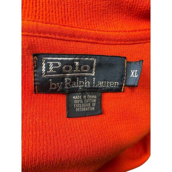 Ralph Lauren Polo Orange Quarter Zip Pullover Sweater Men’s XL 100% Cotton - Picture 8 of 8